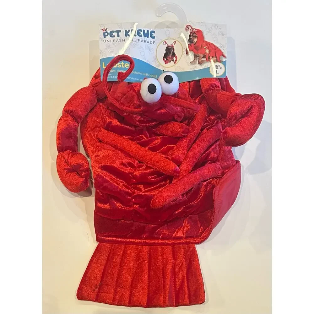 New Pet Krewe Lobster Pet Costume For Dogs Size Large, Red Halloween Costume